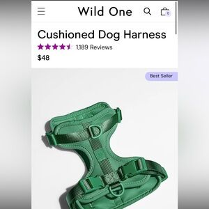 Wild One Cushioned Spruce Green Dog Harness Small